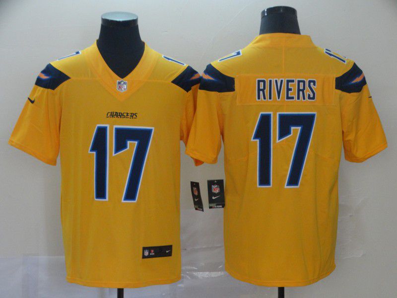 Men Los Angeles Chargers #17 Rivers Yellow 2019 Vapor Untouchable Nike Inverted Legend NFL Jerseys